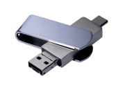 USB 2.0-флешка на 64 Гб 3-в-1 с разъемами Micro USB и USB-C (серебристый)