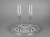 Набор бокалов для шампанского Алмазный фонд (прозрачный, серебристый)