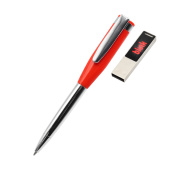 Ручка металлическая Memphys c флешкой, красная