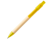 Ручка картонная шариковая Safi (желтый, натуральный)