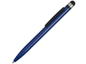 Ручка-стилус металлическая шариковая Poke (синий, черный)