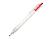 Ручка шариковая из переработанного PET HARLAN (прозрачный, красный)