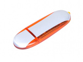 USB-флешка промо на 16 Гб овальной формы (оранжевый, серебристый)