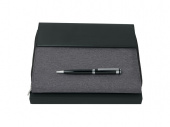 Подарочный набор: ручка шариковая, блокнот А5 (черный, серый, серебристый)