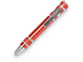 Алюминиевый мультитул BRICO в форме ручки (красный, серебристый)