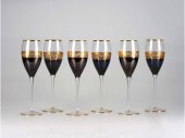 Набор бокалов для шампанского Несомненный успех (прозрачный, черный, золотистый)