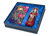 Подарочный набор Евдокия: кукла, платок (синий, красный)