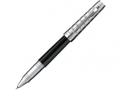 Ручка Паркер роллер Premier Custom Tartan ST (черный, серебристый)