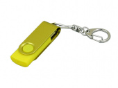 USB 2.0- флешка промо на 8 Гб с поворотным механизмом и однотонным металлическим клипом (желтый, желтый)