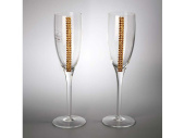 Набор бокалов для шампанского (прозрачный, золотистый)