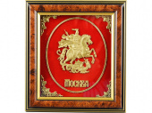 Панно настольное Герб Москвы (коричневый, золотистый, красный)
