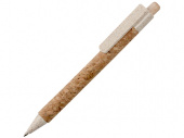 Ручка из пробки и переработанной пшеницы шариковая Mira (коричневый, бежевый)