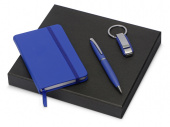 Набор с блокнотом, ручкой и брелком Busy (синий, синий, синий)