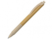 Ручка из бамбука и переработанной пшеницы шариковая Nara (бежевый, дерево)
