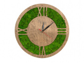 Настенные часы со мхом Римские (зеленый, серый)