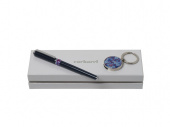 Подарочный набор Blossom: брелок с USB-флешкой на 16 Гб, ручка-роллер (синий)