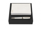 Подарочный набор: блокнот А6, ручка шариковая (золотистый, кремовый)