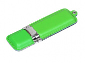 USB 2.0- флешка на 4 Гб классической прямоугольной формы (зеленый, серебристый)