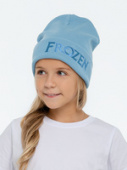 Шапка детская с вышивкой Frozen, голубая