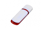 USB 2.0- флешка на 8 Гб с цветными вставками (красный, белый)