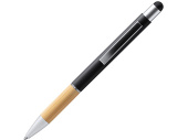 Ручка-стилус металлическая шариковая OLTEN (натуральный, черный)