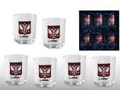 Набор стаканов для виски Российский стиль (прозрачный, красный, серебристый)