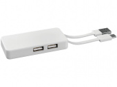 USB Hub Grid с двойными кабелями (белый)