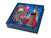 Подарочный набор Катерина: кукла, платок (синий, красный)