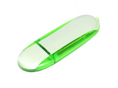 USB-флешка промо на 64 Гб овальной формы (зеленый, серебристый)