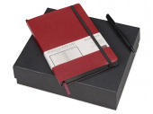 Подарочный набор Megapolis Soft: ежедневник А5 , ручка шариковая (черный, бордовый)