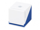 Подставка для визиток, ручки и скрепок Куб (синий, белый)