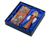 Подарочный набор Марфа: кукла, платок (красный, синий)