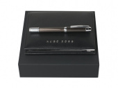 Подарочный набор: блокнот А6, ручка-роллер (черный)