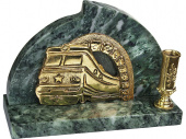 Настольный прибор Поезд (золотистый, зеленый)