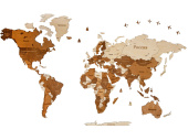 Интерьерная карта мира World (коричневый, натуральный)