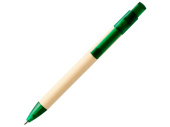 Ручка картонная шариковая Safi (натуральный, темно-зеленый)