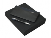 Подарочный набор Lapo: дорожный кошелек, ручка шариковая (черный, серебристый, темно-синий)