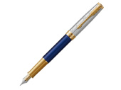 Ручка перьевая Parker Sonnet QUEEN’S Platinum jubilee 2022 18K, F (золотистый, синий, серебристый)