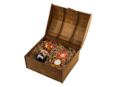 Подарочный набор Хохлома: чайная пара, варенье (коричневый, красный)