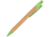 Ручка шариковая бамбуковая STOA (бежевый, зеленое яблоко)