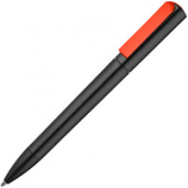 Ручка шариковая Split Black Neon, черная с красным