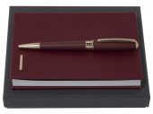 Подарочный набор Essential Lady: ручка шариковая, блокнот А6 (бордовый)