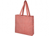 Эко-сумка с клинчиком Pheebs из переработанного хлопка (красный)