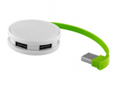 USB Hub Round (белый, лайм)