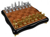 Шахматы Нефтяные (черный, коричневый, золотистый, серебристый)