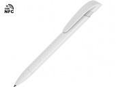 Ручка пластиковая шариковая YES F с чипом передачи информации NFC (белый)