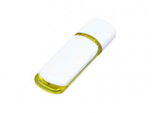 USB 2.0- флешка на 32 Гб с цветными вставками (белый, желтый)