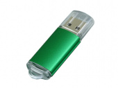 USB 2.0- флешка на 16 Гб с прозрачным колпачком (зеленый)