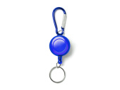 Брелок для ключей DOKI с карабином и выдвижным кольцом (синий)