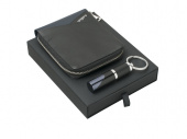 Подарочный набор Lapo: кошелек с застежкой-молнией, брелок (черный, темно-синий)